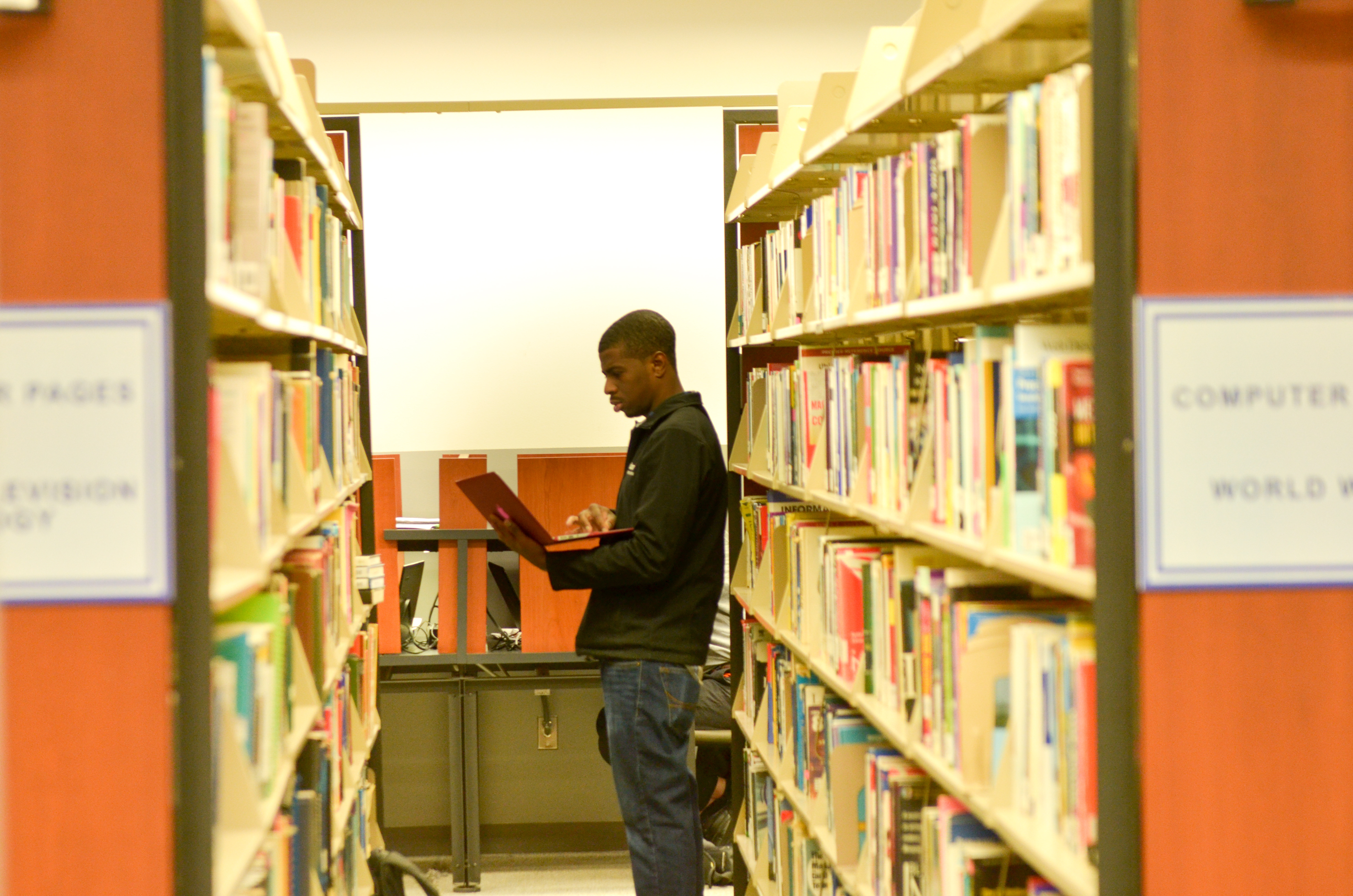 Student in Library